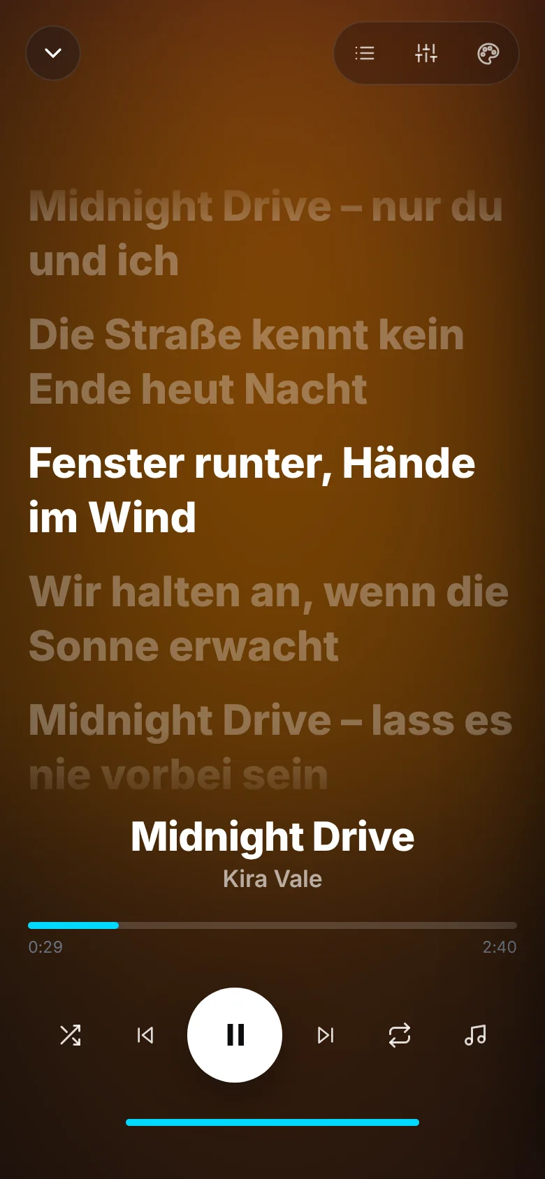 Songtext am Handy