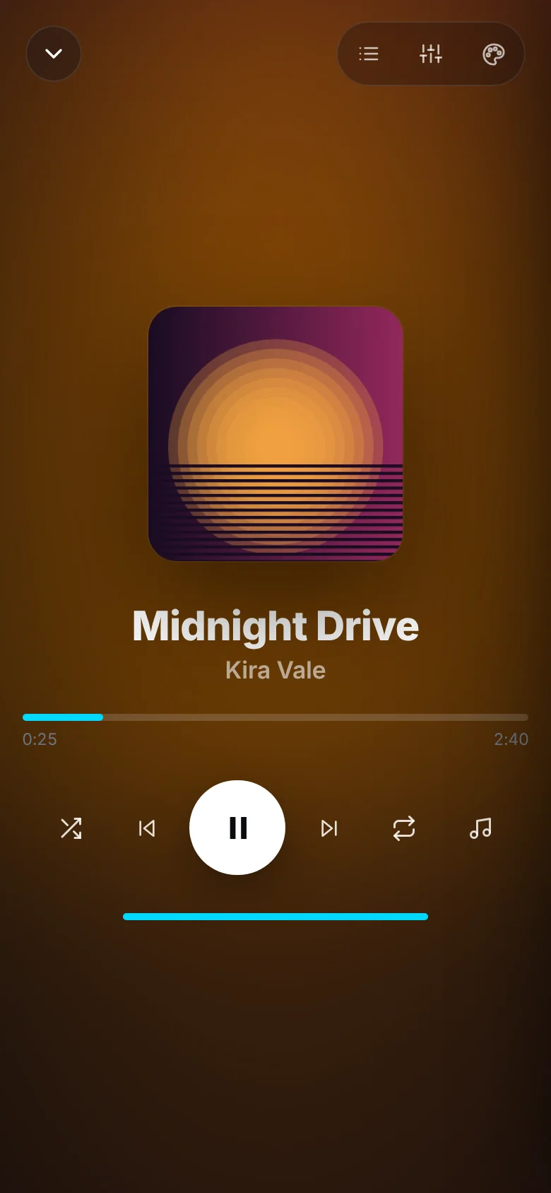 Melodia am Handy: Vollbild-Player