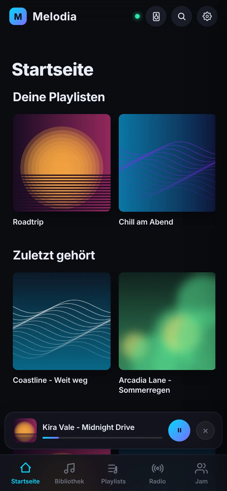 Startseite am Handy